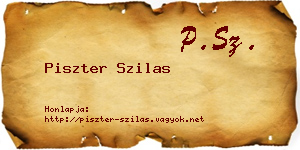 Piszter Szilas névjegykártya